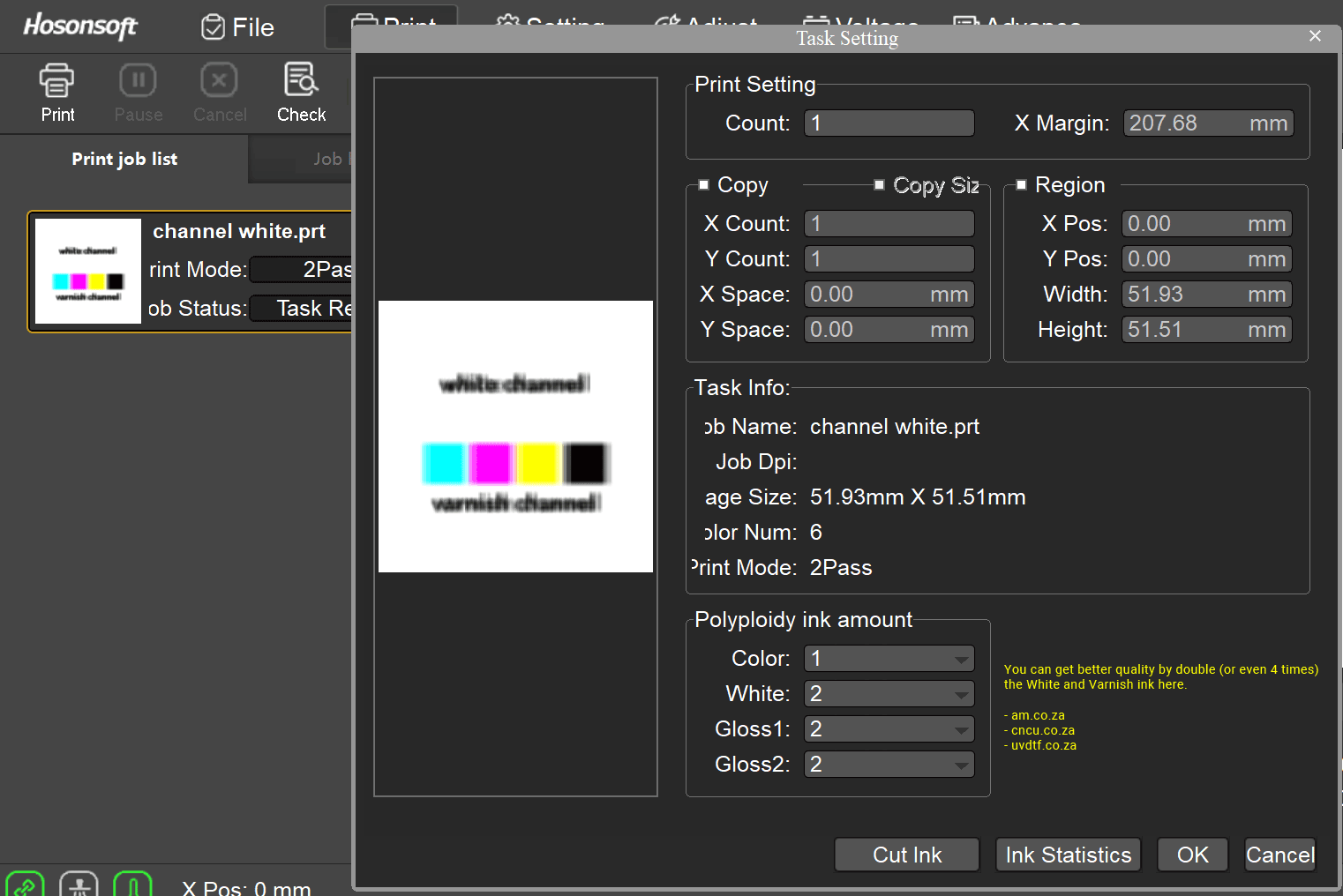 Print White Ink Guideline and Sample Files / FastCOLOUR Printer